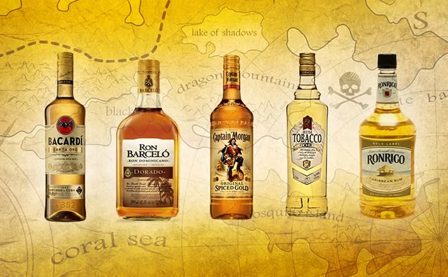 Pregled petih blagovnih znamk zlatega ruma