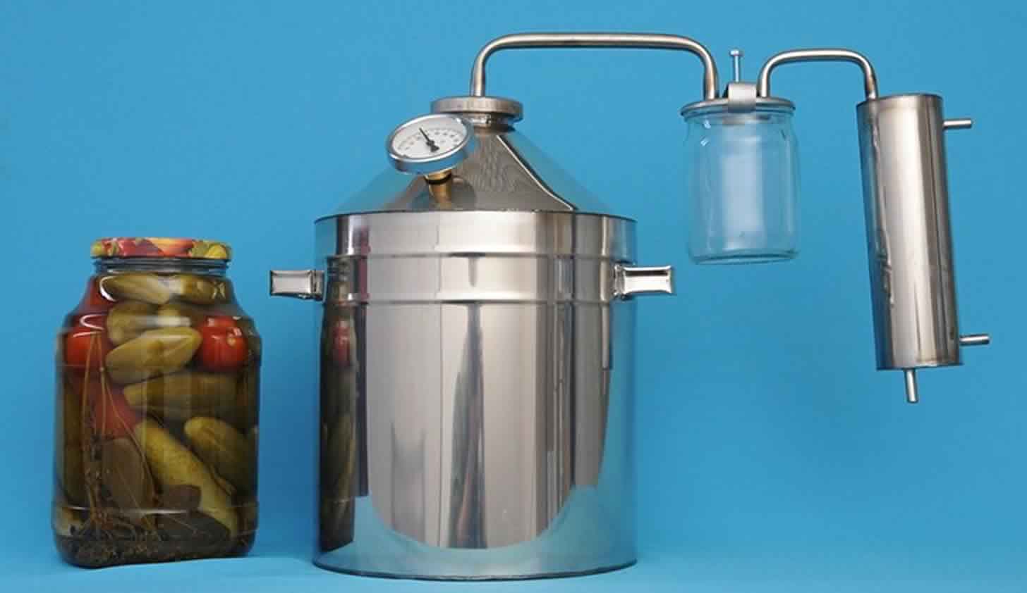 Επισκόπηση του σχεδιασμού του αποστακτήρα αποστάγματος: σπείρα, δοχείο ξήρανσης, κύβος απόσταξης